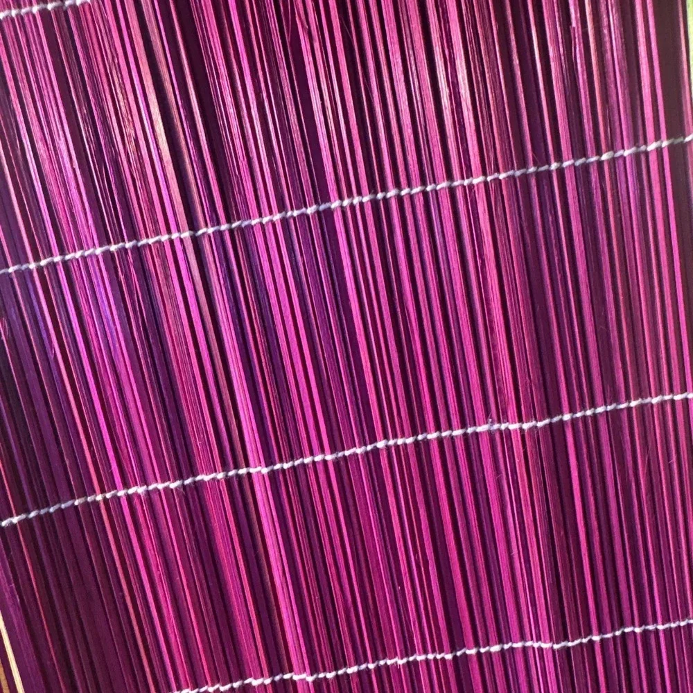 Vtg Bright Pink+Green Bamboo Wooden Stick Matchstick Placemats 17